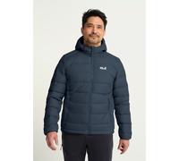 Daunenjacke JACK WOLFSKIN "WILD PASS DOWN HOODY M RDS", Herren, Gr. L (52), blau (midnightsky), Obermaterial: 100% Polyester. Füllung: 90% Daunen, 10% Sonstige Fasern. Futter: 100% Polyester, Jacken D