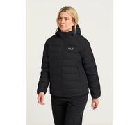 Daunenjacke JACK WOLFSKIN "WILD PASS DOWN HOODY W RDS", Damen, Gr. L (42/44), schwarz, Obermaterial: 100% Polyester. Füllung: 90% Daunen, 10% Sonstige Fasern. Futter: 100% Polyester, Jacken Daunenjack