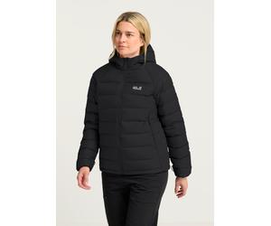 Daunenjacke JACK WOLFSKIN "WILD PASS DOWN HOODY W RDS", Damen, Gr. L (42/44), schwarz, Obermaterial: 100% Polyester. Füllung: 90% Daunen, 10% Sonstige Fasern. Futter: 100% Polyester, Jacken Daunenjack