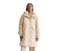 Daunenjacke MARC O'POLO "mit lässigen Teddyplüsch-Details", Damen, Gr. 36, light oat, Obermaterial: 100% Polyester. Füllung: 70% Daune, 30% Feder, unifarben, loose fit, Strickbündchen, Jacken Daunenja