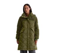 Daunenjacke MARC O'POLO "mit lässigen Teddyplüsch-Details", Damen, Gr. 36, mossy olive, Obermaterial: 100% Polyester. Füllung: 70% Daune, 30% Feder, unifarben, loose fit, Strickbündchen, Jacken Daunen