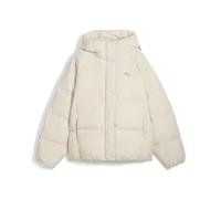 Daunenjacke PUMA "Daunen-Pufferjacke mit Kapuze Damen", Damen, Gr. XL, weiß (alpine snow weiß), Obermaterial: 100% Polyester; Futter: 100% Polyester; Füllung: 90% Entendaunen, 10% Federn; Kapuzenfüllu