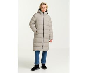 Daunenmantel JACK WOLFSKIN "FROZEN PALACE COAT W RDS", Damen, Gr. XL (46), beige (palesand), Obermaterial: 100% Polyester. Füllung: 90% Entendaune, 10% sonstige Fasern, Mäntel Daunenmantel (30236710-X