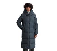 Daunenmantel MARC O'POLO, Damen, Gr. 46, blau (tiefblau sea), Web, Obermaterial: 100% Polyester. Futter: 100% Polyamid. Füllung: 80% Daunen, 20% Federn, regular fit lang, elastischer Bund, Mäntel Daun