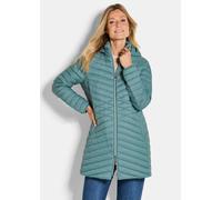 Daunenmantel mit femininer Steppung grün 42