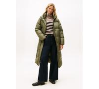 Daunenmantel TOMMY HILFIGER "MODERN DOWN REG MAXI COAT", Damen, Gr. XL (42), grün (utility olive), Steppware, Obermaterial: 100% Polyester. Füllung: 90% Daunen, 10% Federn, unifarben, kniebedeckend, M