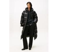 Daunenmantel TOMMY HILFIGER "SUPER LIGHT HW DOWN RLX MAXI", Damen, Gr. L, schwarz, Steppware, Obermaterial: 100% Polyamid. Füllung: 100% Daunen, unifarben, relaxed fit lang, elastischer Bund, Mäntel D