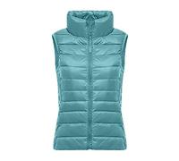 Daunenweste Damen Leicht Dünne Daunen Steppweste Damen Ärmellose Daunenjacke Damen Wattierte Weste Daunen (Blau02, L)