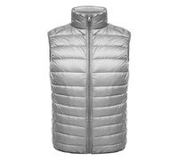 Daunenweste Herren Leicht Leichte Steppweste Herren Weste Daunen Ärmellose Dünne Light Winter Slim Fit Daunenjacken Ärmellos Ultraleichte Daunenmantel Übergröße Down Jacke Übergang Männer Grau XL