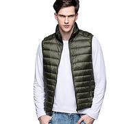 Daunenweste Herren Leichte Ärmellose Steppweste Herren Leicht Downen Weste Daunen Ärmellos Herren Winter Gilet Winterweste Step Westen Für Männer Jacke Ohne Ärmel Herren Daun Wattierte Weste Grün XL