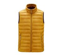 Daunenweste Herren Steppweste Winterweste Ärmellose Puffer Weste Jacke Gilet Westen Wattierte Weste Herrenwesten Übergrößen Ärmellose Daunenjacke Herren Gilets Männer Winter Outdoor Warme Gelb XXL