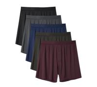 DAVID ARCHY Boxershorts Locker Modal Unterwäsche Herren 4-Wege-Stretch Klassische Retroshorts Ultraweich Atmungsaktiv Seidig Weich Unterhosen Männer Lounge Schlafen Alltagskleidung 5 Pack
