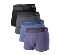 DAVID ARCHY Herren Boxershorts 4 Pack Modal Unterwäsche Stretch 4-Wege-Stretch Retroshorts Klassische Länge Ultraweich Atmungsaktiv Seidig Weich Unterhosen Männer Schlafen Alltagskleidung
