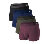DAVID ARCHY Herren Boxershorts 4 Pack Modal Unterwäsche Stretch 4-Wege-Stretch Retroshorts Klassische Länge Ultraweich Atmungsaktiv Seidig Weich Unterhosen Männer Schlafen Alltagskleidung