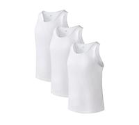 DAVID ARCHY Herren Tanktop Unterhemden Business Lässig Bambusfaser Weich Seidig Ärmellos Unterziehshirt Tailliert Atmungsaktiv Feuchtigkeitstransportierend Weste Stretch Weiß 3er Pack