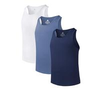 DAVID ARCHY Herren Tanktop Unterhemden Business Lässig Bambusfaser Weich Seidig Ärmellos Unterziehshirt Tailliert Atmungsaktiv Feuchtigkeitstransportierend Weste Stretch Oberteil 3er Pack