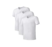 DAVID ARCHY Herren Unterhemden Business Lässig Kardierte Baumwolle Tshirt Weich Kurzarm Atmungsaktiv Feuchtigkeitstransportierend Weste Unterhemd T-Shirt Männer Weiß Oberteil Tailliert 3er Pack