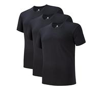 DAVID ARCHY Herren Unterhemden Micro Modal Ultra Soft T-Shirts Stretch Feuchtigkeitstransport Tees für Männer 3er-Pack, Rundhalsausschnitt - Schwarz, XL