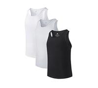DAVID ARCHY Herren Unterhemden Tshirt Tanktop Business Lässig Bambusfaser Weich Seidig Kurzarm Ärmellos Atmungsaktiv Weste Unterhemd T-Shirt Männer Unterziehshirt Tailliert 3/5er Pack