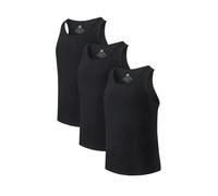DAVID ARCHY Herren Weste Unterhemden Business Lässig Kardierte Baumwolle Tanktop Atmungsaktiv Feuchtigkeitstransportierend Ärmellos Unterhemd Männer Oberteil Schwarz 3er Pack