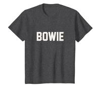 David Bowie - Athletic Logo T-Shirt, Kinder, Anthrazit Meliert, 92