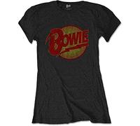 David Bowie Damen-T-Shirt, Motiv: Diamond Dogs, schwarz, X-Klein