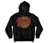 David Bowie - Felpa # L Unisex Black # Vintage Diamond Dogs Logo