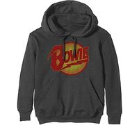 David Bowie - Felpa # S Unisex Grey # Vintage Diamond Dogs Logo