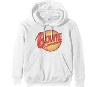 David Bowie - Felpa # Xxs Unisex White # Vintage Diamond Dogs Logo