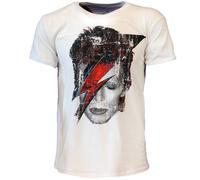 David Bowie Halftone Flash Face T-Shirt - Offizielles Merchandise XL Weiß