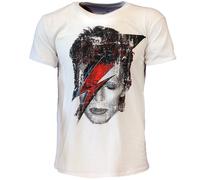 David Bowie Halftone Flash Face T-Shirt - Offizielles Merchandise XXL Weiß