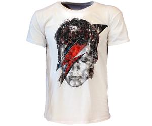 David Bowie Halftone Flash Face T-Shirt - Offizielles Merchandise XXL Weiß