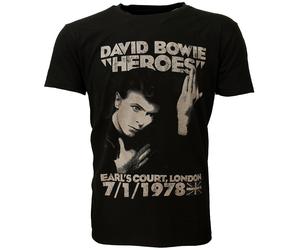 David Bowie Heroes Earls Court T-Shirt - Offizielles Merchandise M Schwarz