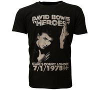David Bowie Heroes Earls Court T-Shirt - Offizielles Merchandise S Schwarz