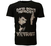 David Bowie Heroes Earls Court T-Shirt - Offizielles Merchandise XL Schwarz