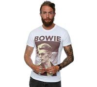 David Bowie Herren Smoking T Shirt, Weiß, XXL EU