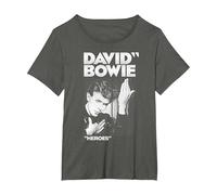 David Bowie - Kühne Helden T-Shirt, Damen Große Größen, Anthrazit, 1X