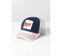 Amplified Trucker Baseballkappe mit verstellbarem Snapback-Verschluss, Atmungsaktiv - David Bowie, Dunkelblau-Grau-Rot