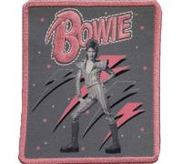David Bowie - Logo - Patch Pink Flash, gewebter Stoff (Einheitsgröße) (Grau/Pink)
