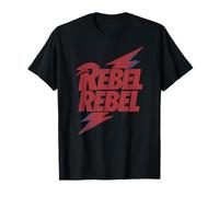 David Bowie - Rebel Rebel Lightning T-Shirt für Erwachsene Fans in Schwarz, Größe S, Kurzarm