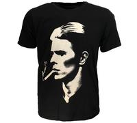 David Bowie Smoke Portrait T-Shirt - Offizielles Merchandise L Schwarz