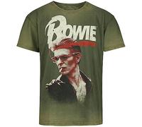 David Bowie Smoking Männer T-Shirt grün 100% Baumwolle Band-Merch, Bands