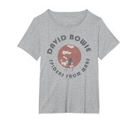 David Bowie - Spinnen T-Shirt, Damen Große Größen, Grau Meliert, 1X