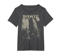 David Bowie - Stapel T-Shirt, Damen Große Größen, Anthrazit Meliert, 4X