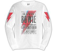 David Bowie - T-Shirt Maniche Lunghe # Xl Unisex White # Hammersmith Odeon