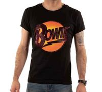 David Bowie Unisex Rock Off Diamond Dogs Logo (Diamante) Schwarz T-Shirt, XL