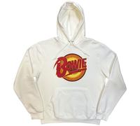 David Bowie - Rock Off David Bowie Kapuzenpullover Vintage Diamond Dogs Logo Nue offiziell Unisex Weiß L