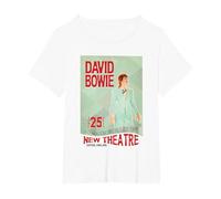 David Bowie Ziggy Stardust Neues Theater Oxford, England 1973 T-Shirt, Damen Große Größen, Weiß, 5X