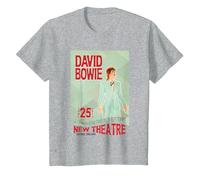 David Bowie Ziggy Stardust Neues Theater Oxford, England 1973 T-Shirt, Kinder, Grau Meliert, 140