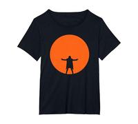 David Gilmour Luck and Strange im Konzert Orange Moon T-Shirt, Damen Große Größen, Schwarz, 6X